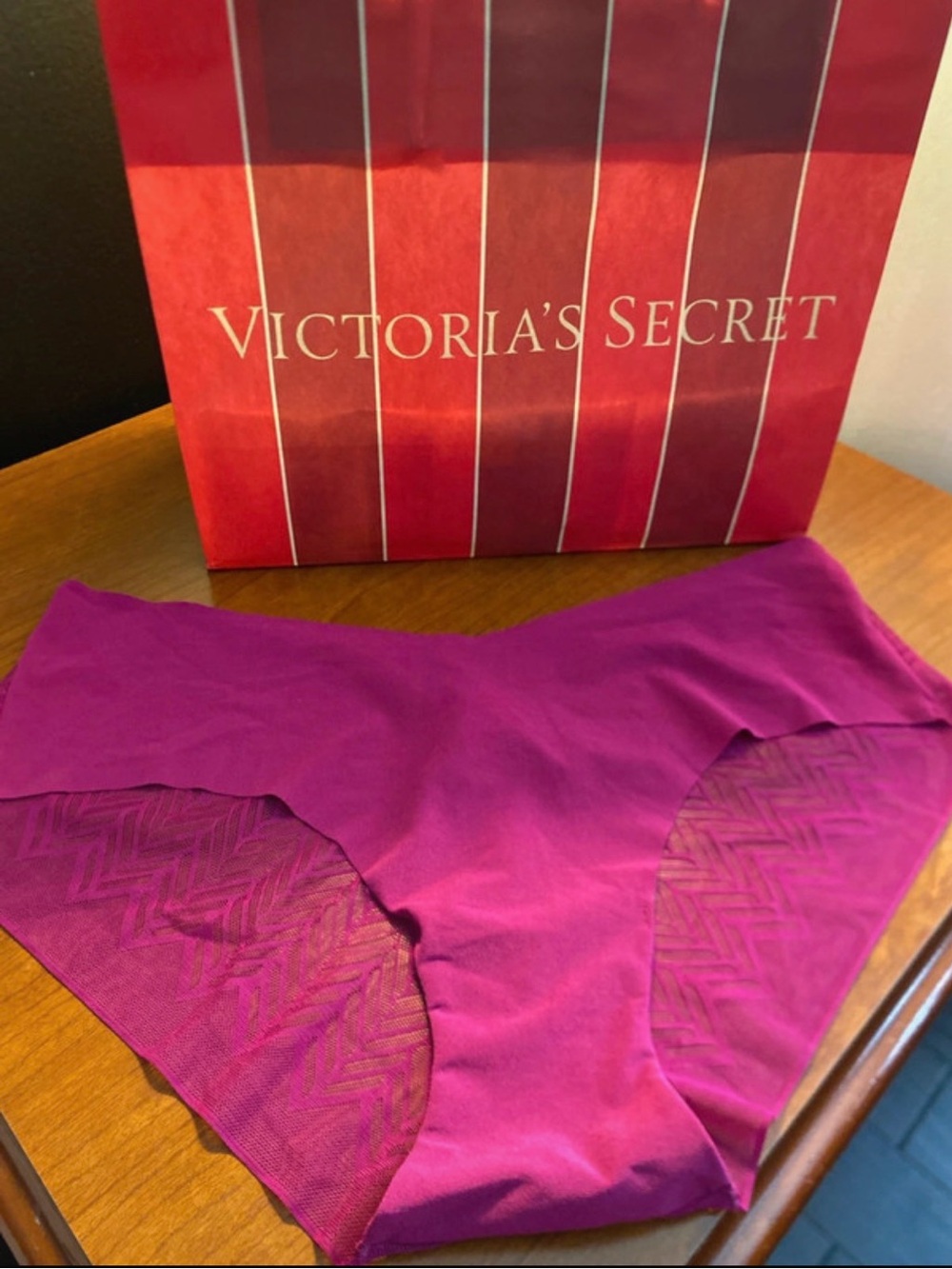 Victoria's Secret Magenta Seamless Bikini Panty with Sheer Panels